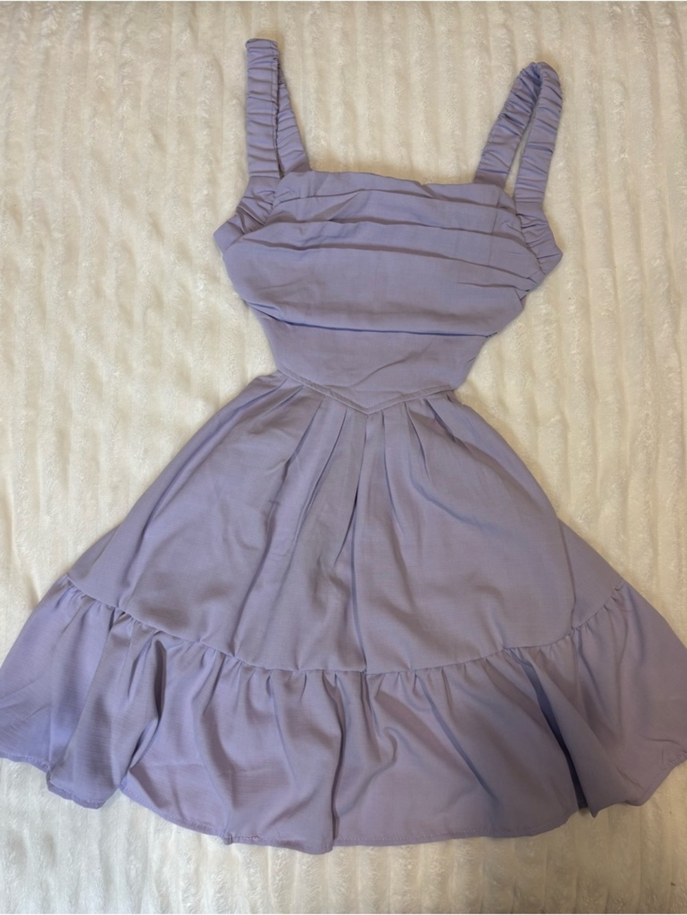 SHEIN Lavender Ruched-Strap Fit & Flare Mini Dress Size XS